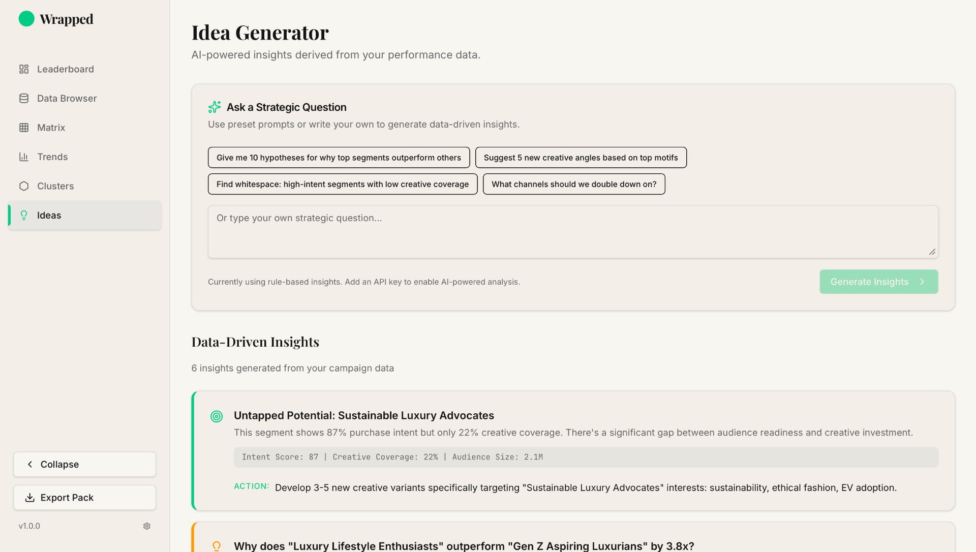 Wrapped app idea generator